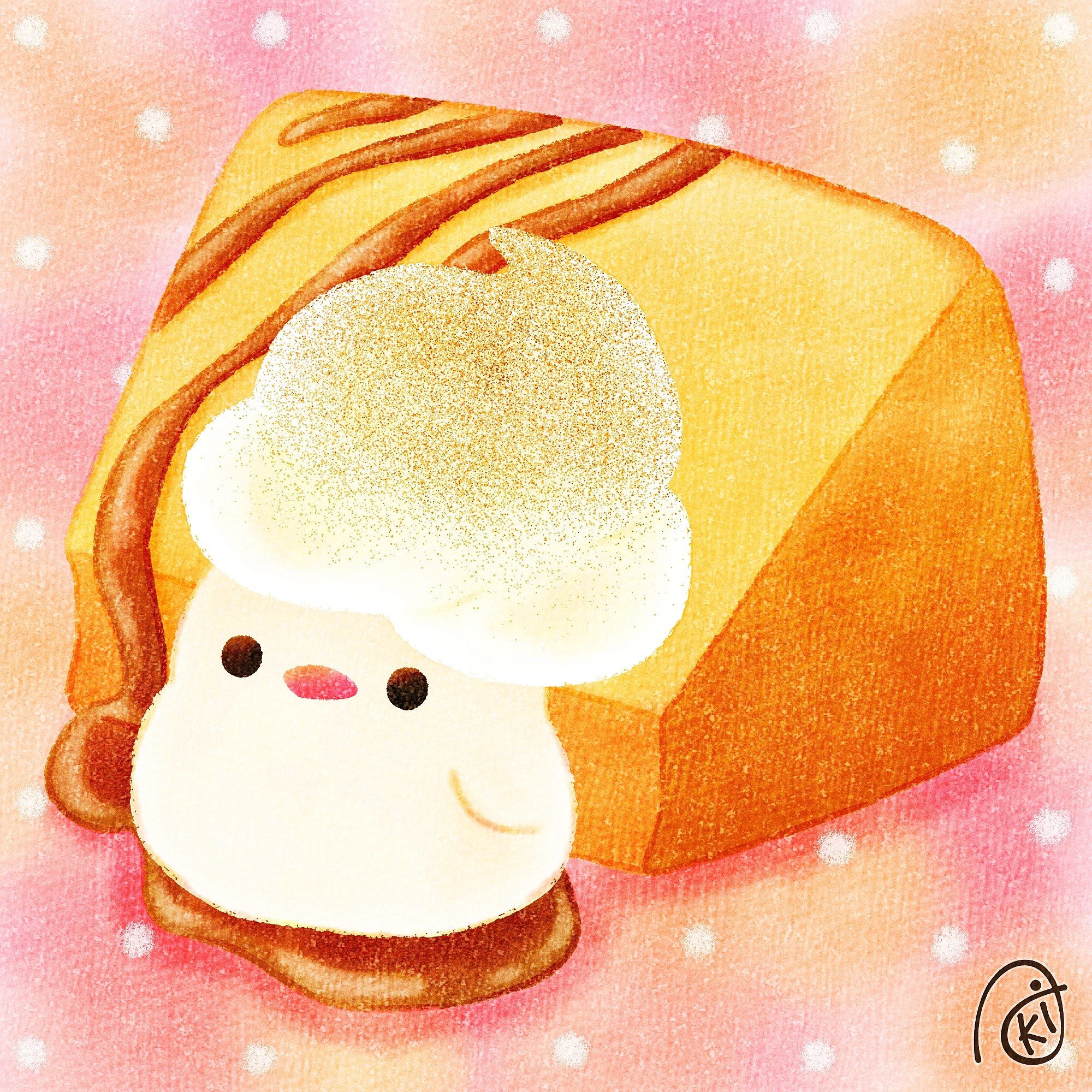 Aki 黒蜜きなこシフォンケーキ イラスト お絵描き 小鳥 文鳥 黒蜜きなこ シフォンケーキ T Co 8rcciim2my Twitter
