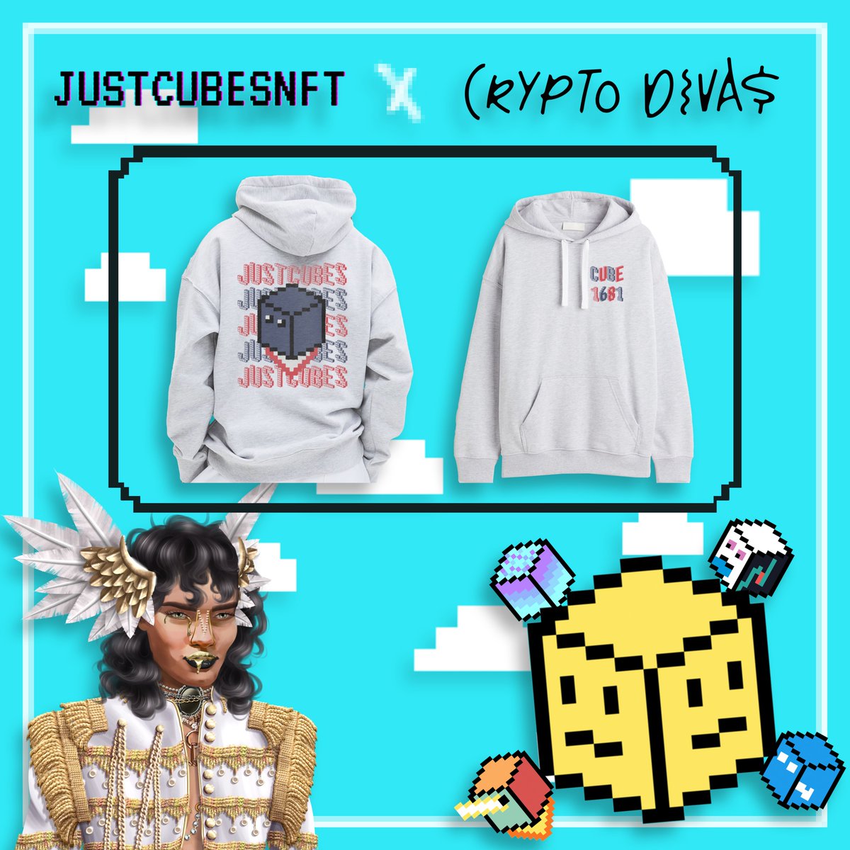 JustCubesNFTga's tweet photo. JustCubes x Crypto Divas🤝

3x Whitelist Spots &amp; custom hoodies giveaway for Cubes holders in the discord!🎉

TO ENTER:
1⃣ Follow @CryptoDivas_NFT @JustCubesNFT @JustCubesNFTga 
2⃣ Like &amp; RT
3⃣ Tag 3 frens

Winners announced 48hrs! Good luck. https://t.co/MYK6gEBcq9