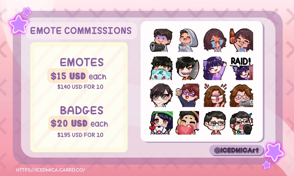 icedmicart's tweet photo. @LilyPichu hi lily, i'm Mica an artist based in ph and my comms are open, i make illustrations and emotes. 
thank you so much, this means a lot to all of us

https://t.co/swIkfHKszd https://t.co/u7TMdLksH9