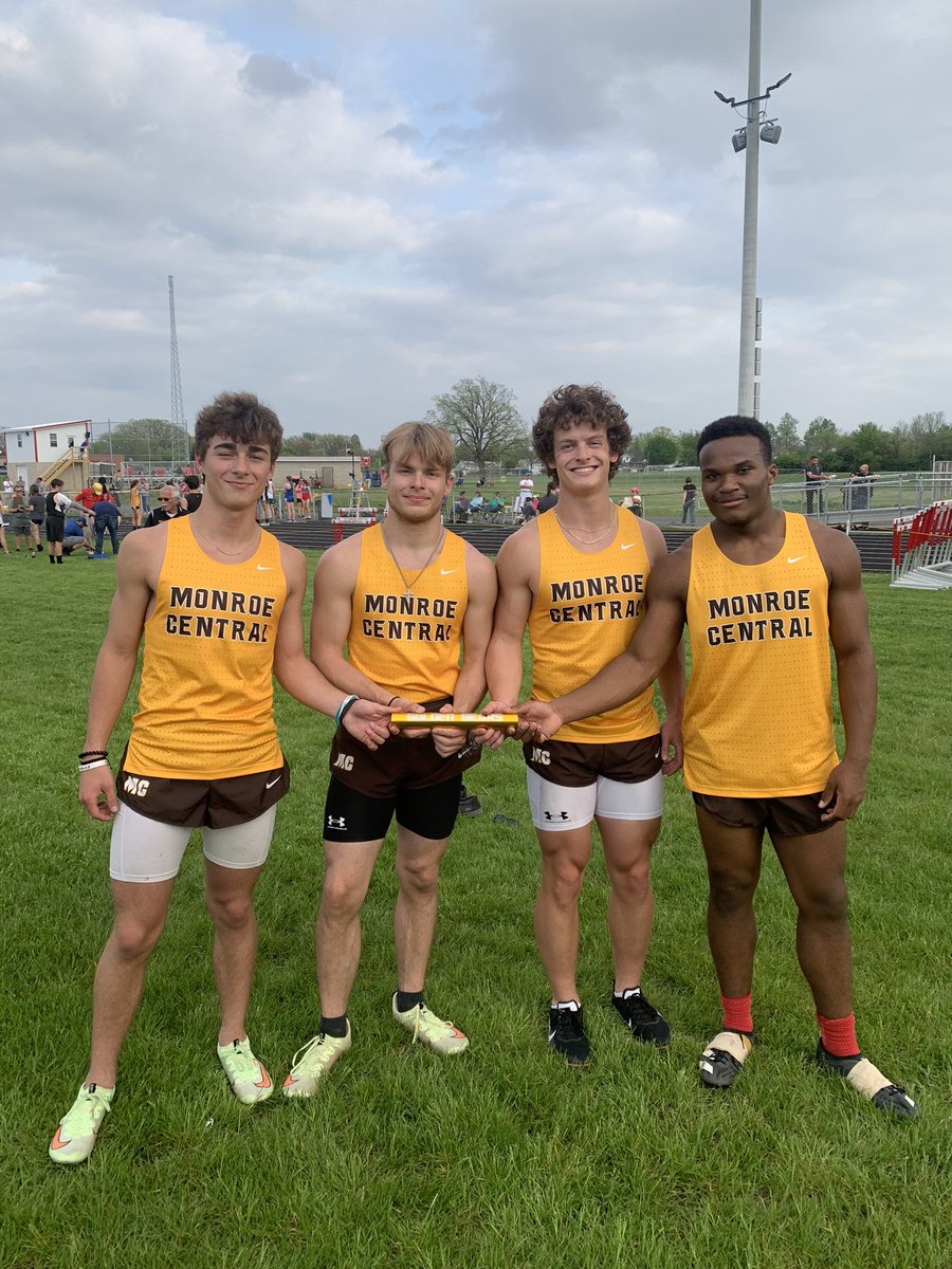 The 4x100m team of Brylen Case, Jerimiah Ullom, Zach Martin, and Luke Jones are county champions!
