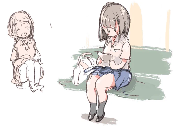 夏制服の季節だねえ。ちゃんとした絵を描かなくてもupする心の強さ 