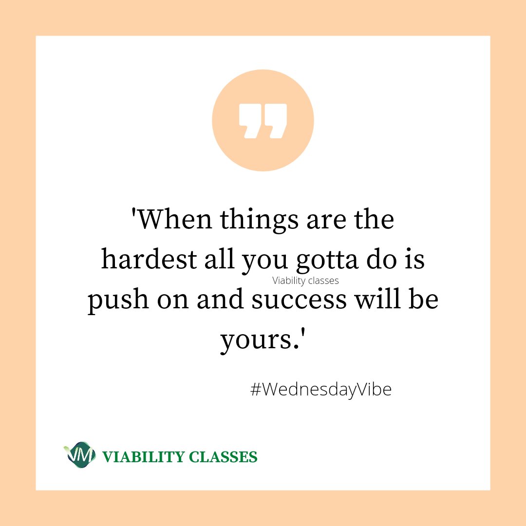 ViabilityC's tweet image. #WednesdayVibes
#viabilityclasses 
#wednesdaymotivation