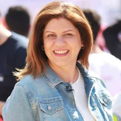 HadiNasrallah's tweet photo. For decades Sherine Abu Aqleh has been a notable journalist on Al Jazeera reporting the Israeli war crimes against Palestinians. Today the Israeli occupation forces shot her in the head. They killed her. Will Israel be sanctioned? Boycotted? Isolated? Condemned? https://t.co/YSuWi08Qop