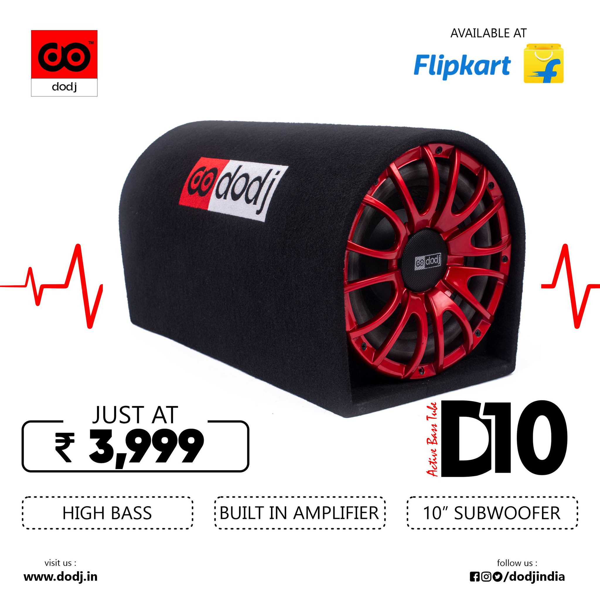 dodjindia on Twitter "dodj D10 Active Bass Tube with powerful bass, built in amplifier and