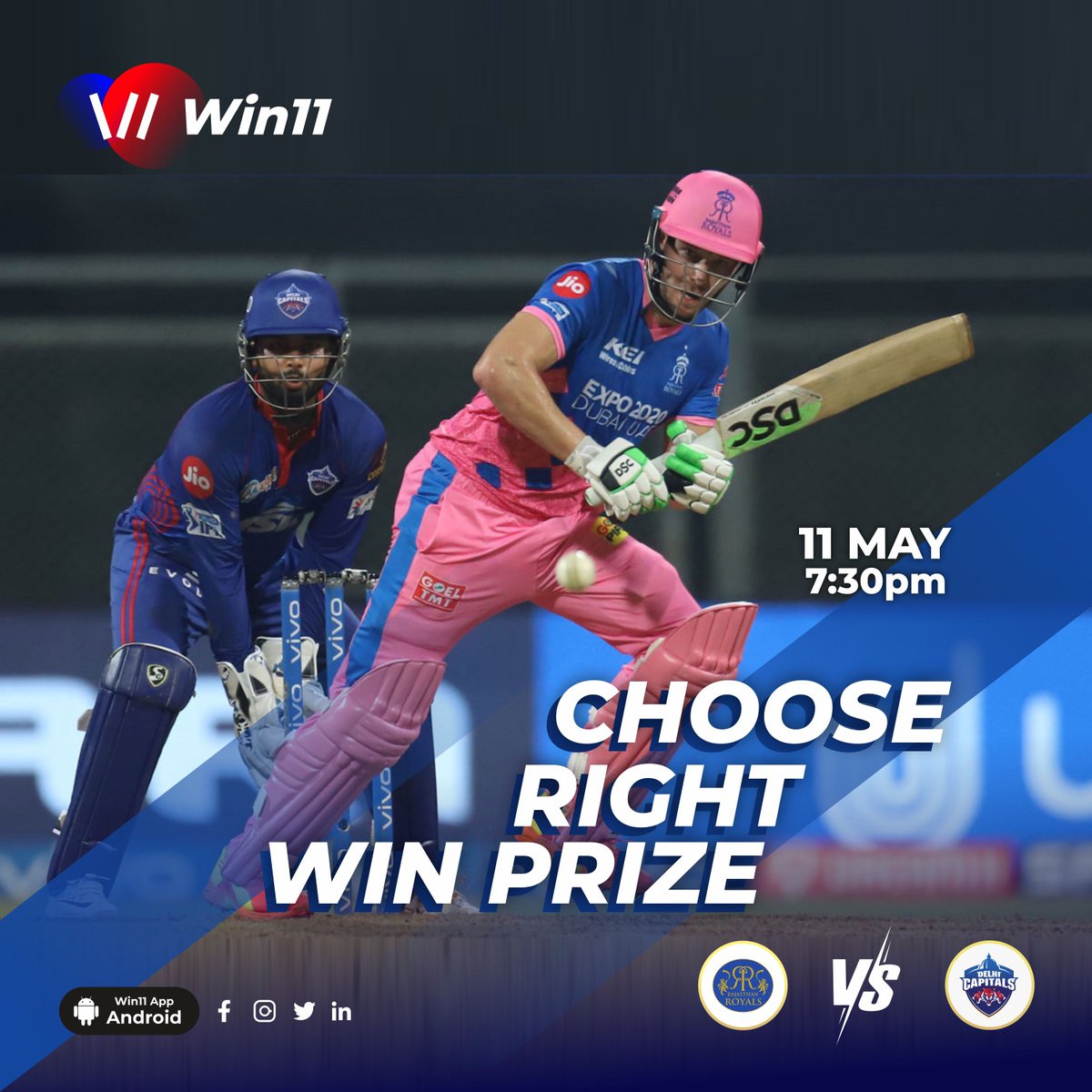 win11_in's tweet photo. Jo Aaya Jeet Gaya...!
Choose Right Win Prize
Win Up To ₹100 Crore

Join Us Today’s Match

India’s Smartest platform to redefine your strategy to Win the match!

#playtowin #ipl2022 #ipl #tataipl #cricket #win11 #win #sports  #rr #rrfan #rripl #rrvsdc #dc #dcfan #dcforever https://t.co/Ugp5tPHkTK