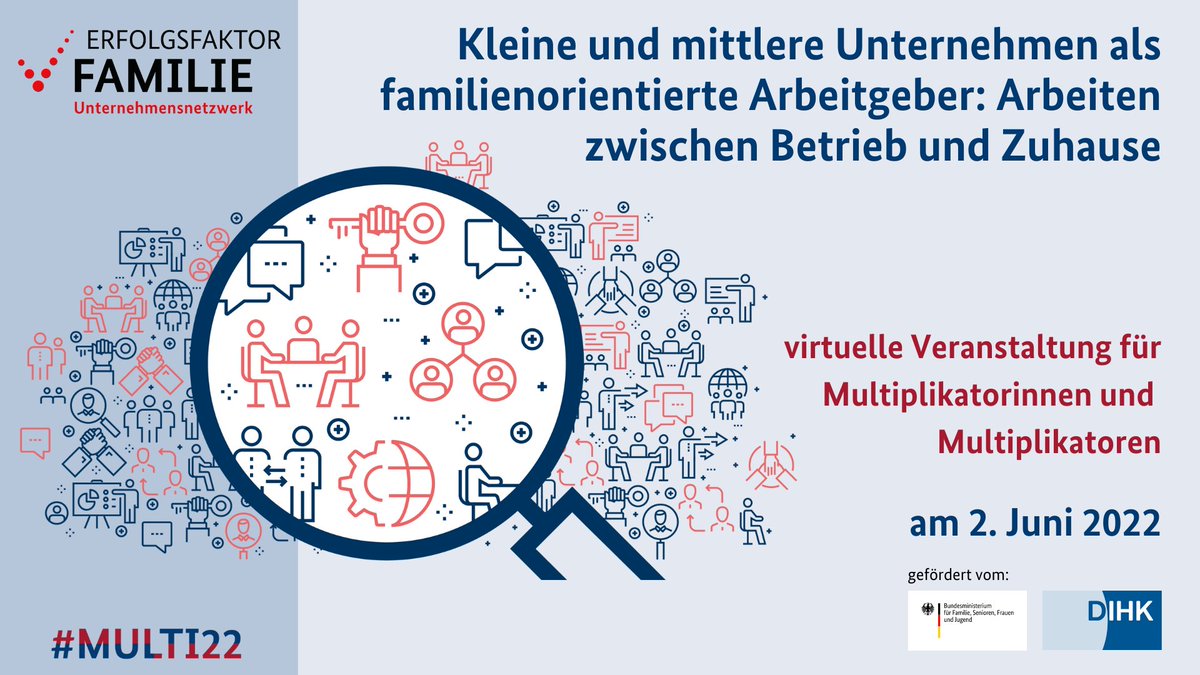 ErfolgsfaktorF's tweet photo. #Vereinbarkeit in turbulenten Zeiten? Gerade jetzt! Sie macht #Unternehmen zukunftsfest, sichert #Fachkräfte u. trägt zum ökon.Erfolg bei.
JETZT zur #Multi22 ANMELDEN + mehr über schlüssige, vereinbarkeitsorientierte Konzepte für #HYBRIDE ARBEIT erfahren:
https://t.co/iq7t0nBIB5 https://t.co/u9zpBfwIuT