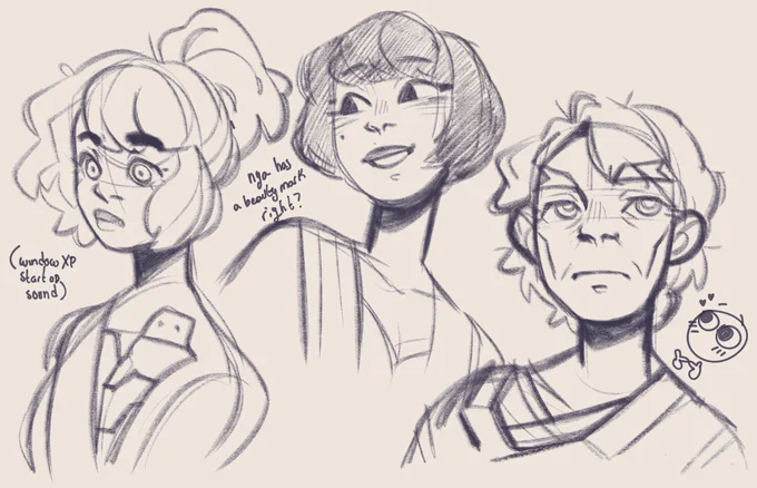 drew some pretty ladies before bed ^___^ 