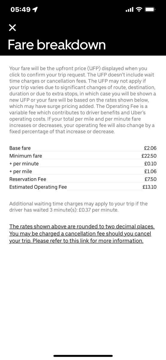 Still in shock by the #profiteering of <a href="/Uber/">Uber</a>. Just because of a strike in the local area, the reservation fee for a cab is nearly 8x usual charge which will prevent my #keyworker wife (who is on crutches) from getting to her job.   #classy