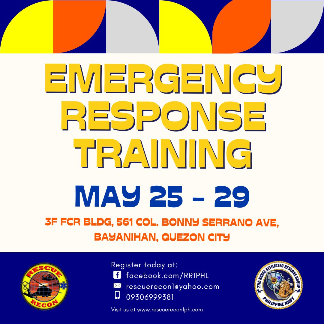 rescue_recon's tweet photo. Message us for more details and reservation of slots. Or call 09306999381 (Smart) 09958660842 (Globe)

Join now and be skilled, be ready!

#RescueRecon #OneMissionOneTeam #ERT #SkillSet #BeReady #EmergencyResponse #27thNARG https://t.co/8eGUK9jGbW