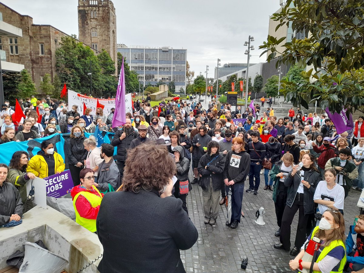 NickRiemer1's tweet photo. Extremely successful #USydStrike Day 1 today. We'll be back again tomorrow, stronger than ever.  A union branch that strikes is a different branch from one that doesn't. Proud of my fighting comrades and colleagues and our fantastic students. https://t.co/vcankZ4tKV