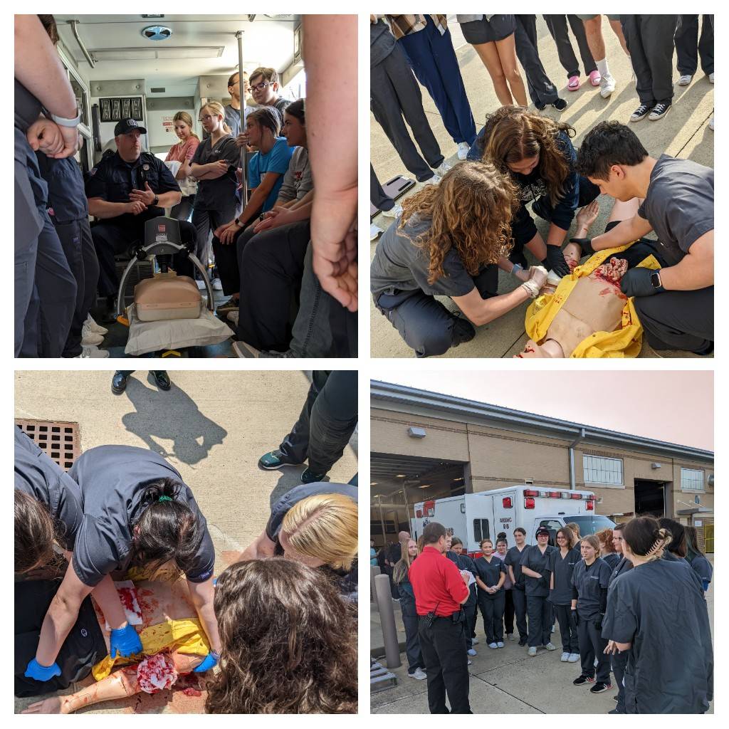 MillstreamCC's tweet image. What an awesome experience today in Health Professions I &amp;amp; II. We collaborated with Owens Fire &amp;amp; EMS to set up a scene to practice first response management. Disclaimer: No mannequins were harmed in the learning of our students! #theSTREAM #corevalue2 #developskills