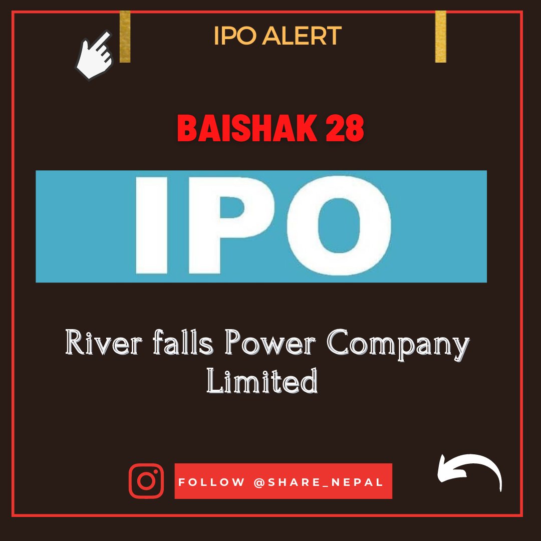 ShareNepal1's tweet photo. #IPO #IPOCONFIRMED #NEPSE #Riverfall https://t.co/SiwVDKbWa7