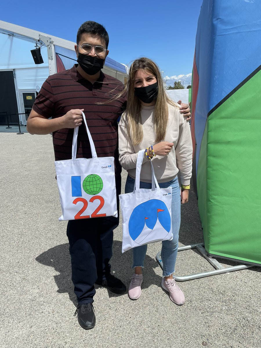 jocarrasqueira's tweet photo. 👋🏼 @TensorFlow developers! @abhishekratna and I are ready to welcome &amp; meet you at #GoogleIO2022 We got our swag today and did a quick site visit to ensure you’ll have *THE BEST* event experience tomorrow! Come say hi 🎉 #tensorflowcommunity https://t.co/3HmkQ9dG7K