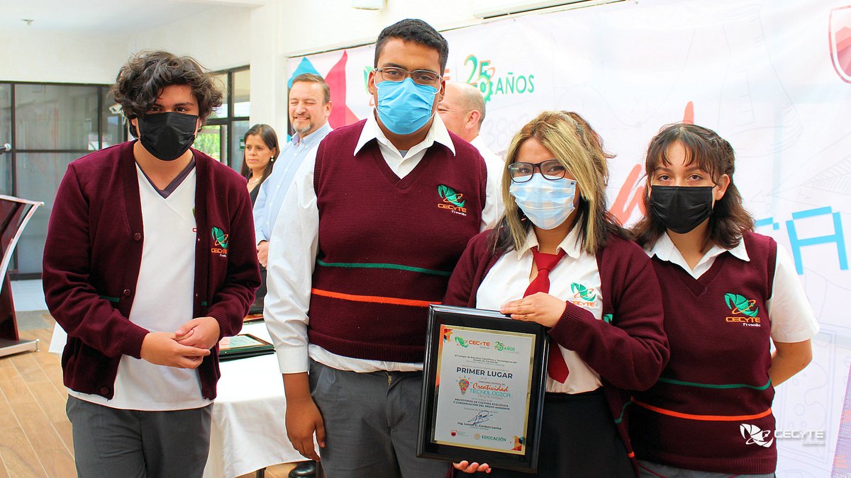 cecytezac's tweet photo. ¡Nos vamos al nacional!
Guadalupe Pinal, Samanta Lara, Ulises García y José Madera del plantel Cecytez Fresnillo obtuvieron el #PrimerLugar en la categoría de #PrototiposEcológicos del Concurso Estatal de #CreatividadTecnológica del #CecyteZacatecas con su proyecto #EcoTree https://t.co/2LAH18zZNj