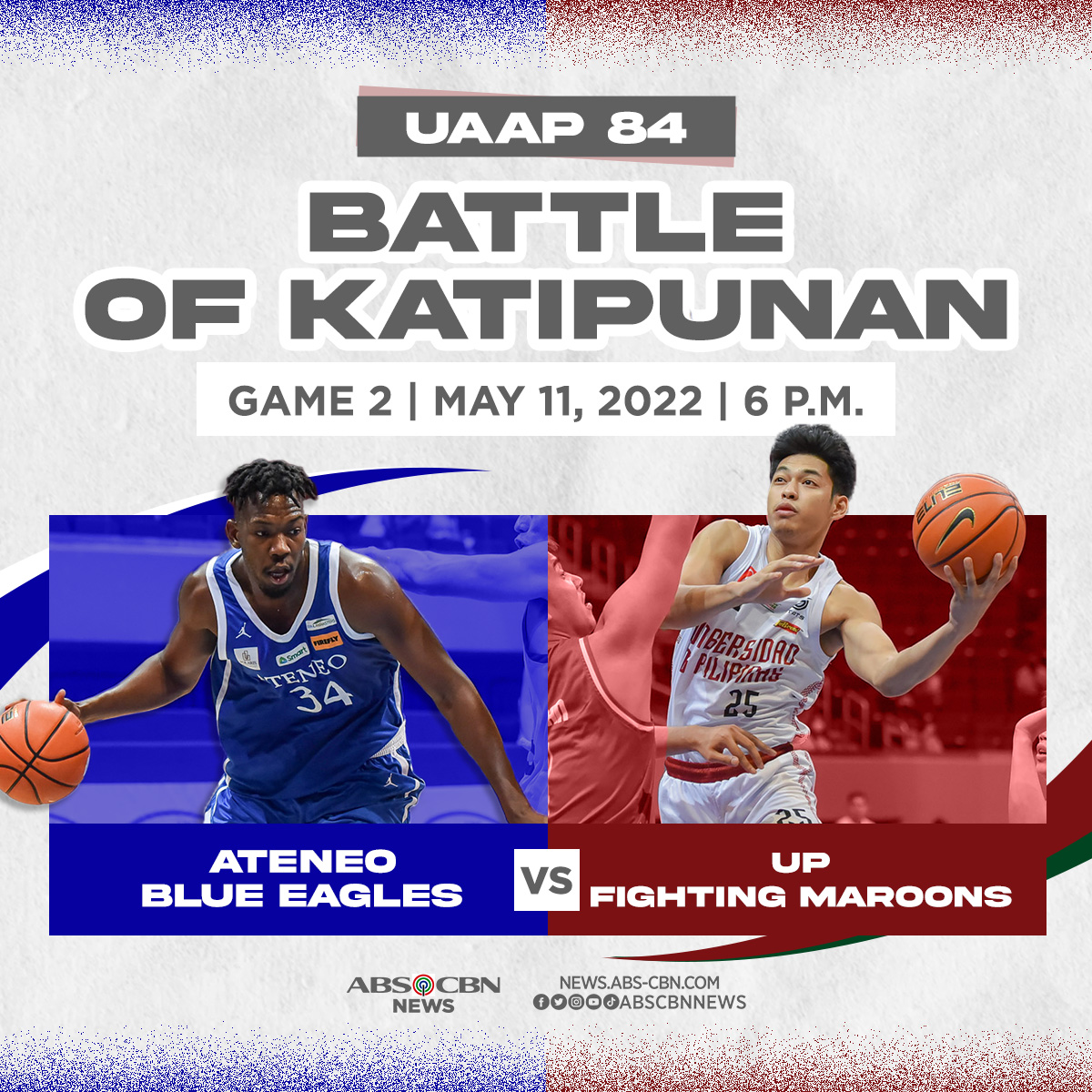 ABSCBNNews's tweet photo. Is this the day the Fighting Maroons end a 36-year championship drought?

Or will coach Tab Baldwin and the Blue Eagles live to fight another day? #UAAPSeason84

Read: https://t.co/98yNAJ9vjx https://t.co/orEPJ3xmk8