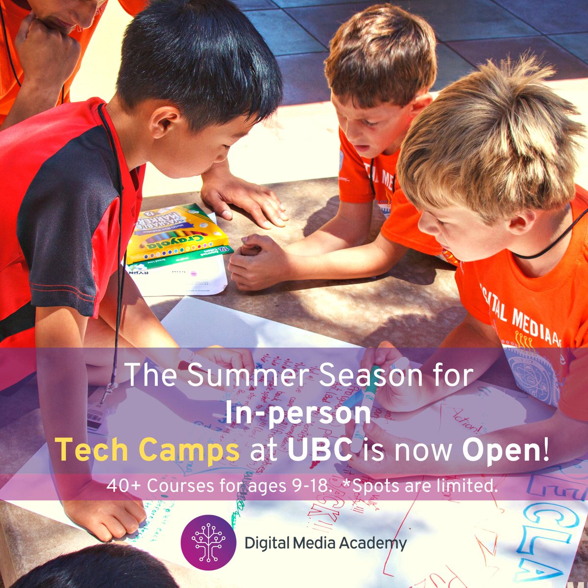 Summer Camps at <a href="/UBC/">University of British Columbia</a> are in-person this year too! Choose your pathway and have an incredible time connecting with friend while you learn an invaluable 21st Century Skill. #computerSC #robotics #animation #business #musicproduction #gamedevelopment #graphicdesign #coding #techcamp