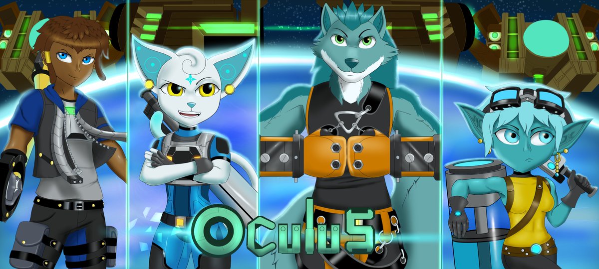 Chromalistic's tweet photo. It took me a while to come up with a way to reveal the name of the story project I'm working on but HERE IT IS! #characterart  #illustration #digitalart #scififantasy #scificharacter #anthrofeline #anthrowolf #goblingirl #2ddigitalart #storycharacters https://t.co/IHmrehoUvu