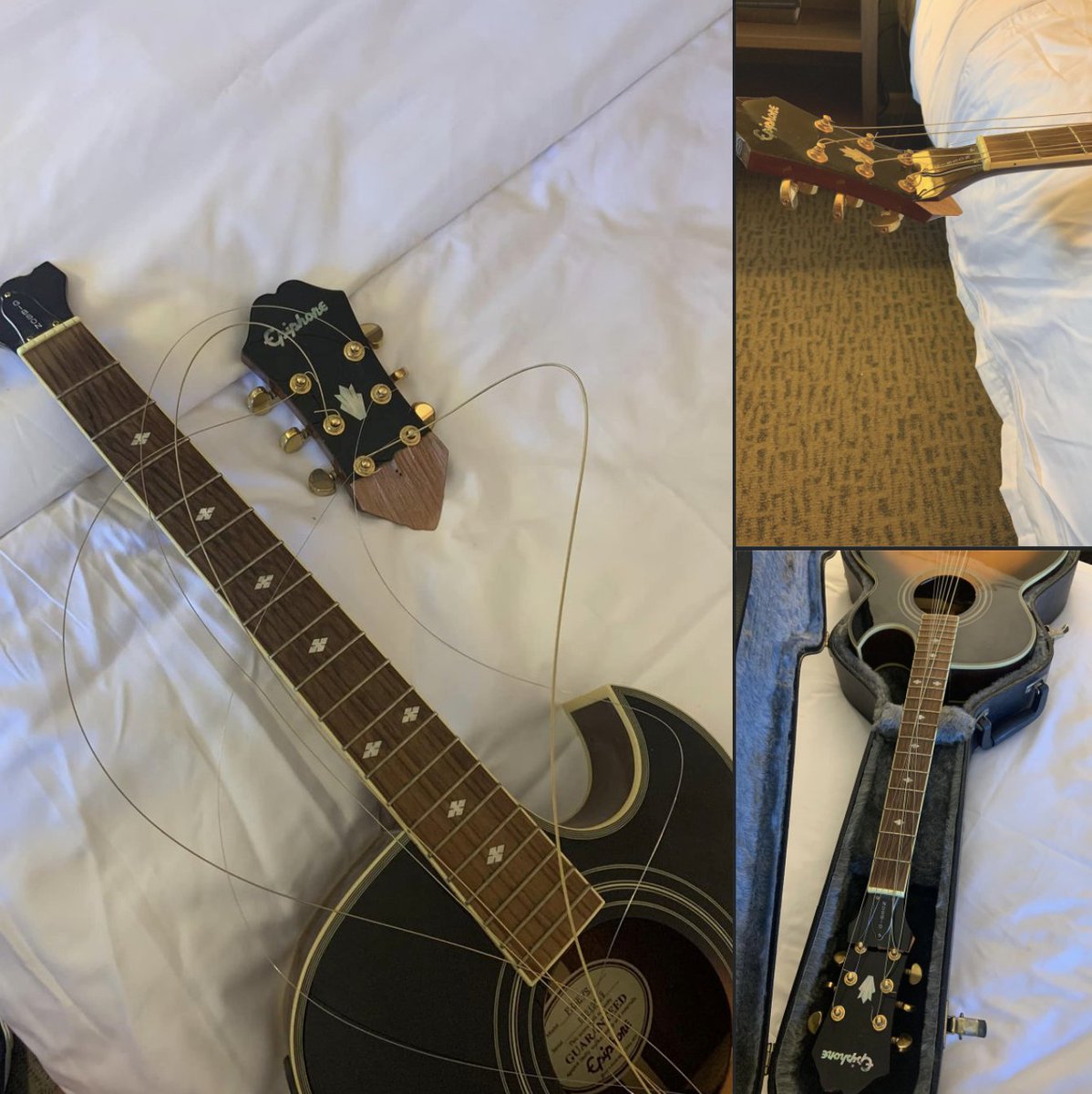 I feel so bad for my brother. He wrote a song and has been practicing it to sing for his fiancé for their wedding this week. Even with a hard case… it was broken by baggage handlers… no idea how to make this right.. ideas? <a href="/Delta/">Delta</a> #Clearwater / #TampaBay