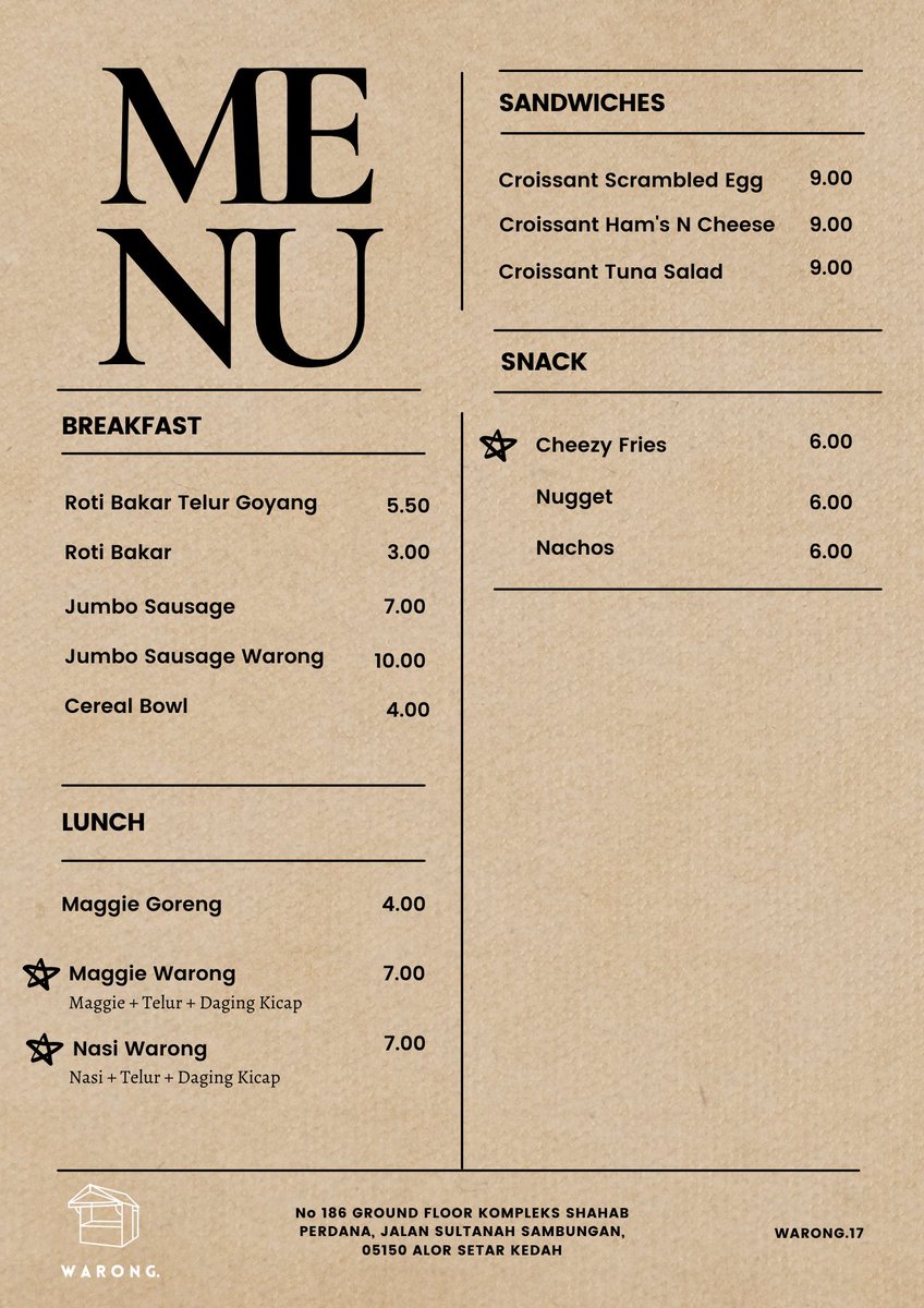 madlohoq2's tweet photo. Hi warga Alor Setar yang mana mencari port nak Breakfast dan Mengopi boleh la datang ke WARONG. 

📍 location kedai di kompleks shahab perdana (stesen bas) boleh waze kedai JORAN. 

waktu operasi
8 am - 6 pm

Come get it some food and beverage ✌🏻 https://t.co/lA93A4Pcqi