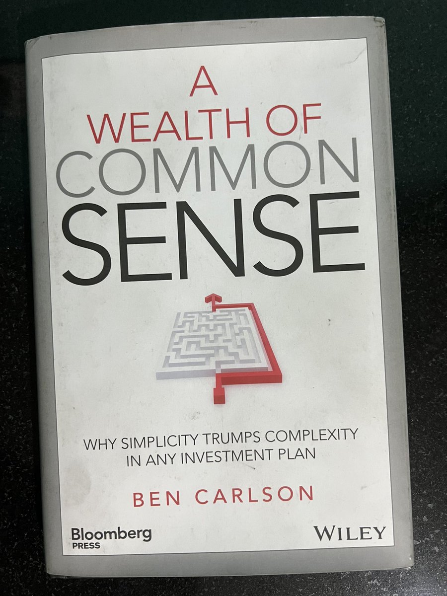 ChanderBhatia01's tweet photo. Just finished reading “A Wealth of Common Sense” by Ben Carlson. 

I am wondering why I missed earlier this gem work on investing. A must read for everyone. https://t.co/25O08GfM5Q