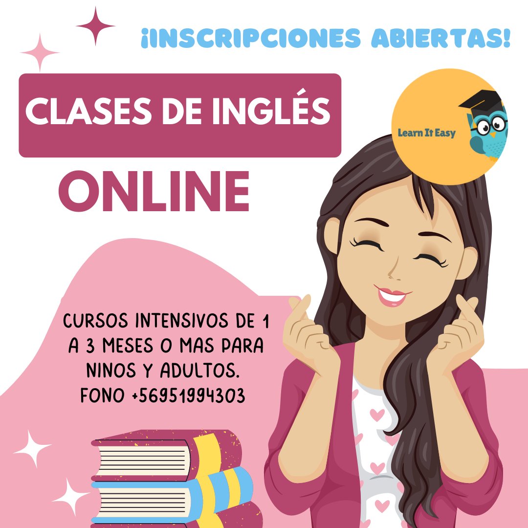 soy_huicana's tweet photo. #NuevaPromo
¡Aprende inglés con nosotros de manera fácil y didáctica!
Tenemos 3 niveles de aprendizaje a precios accesibles:
Nivel básico, pre intermedio e intermedio.
#LearnItEasy #english #clasesonline #clasespersonalizadas
💪🏻📚📒🖋️❤️🎧💻
Consulte con confianza 😊
Dele RT 🙏🏻💙 https://t.co/d9bMNlEXHb