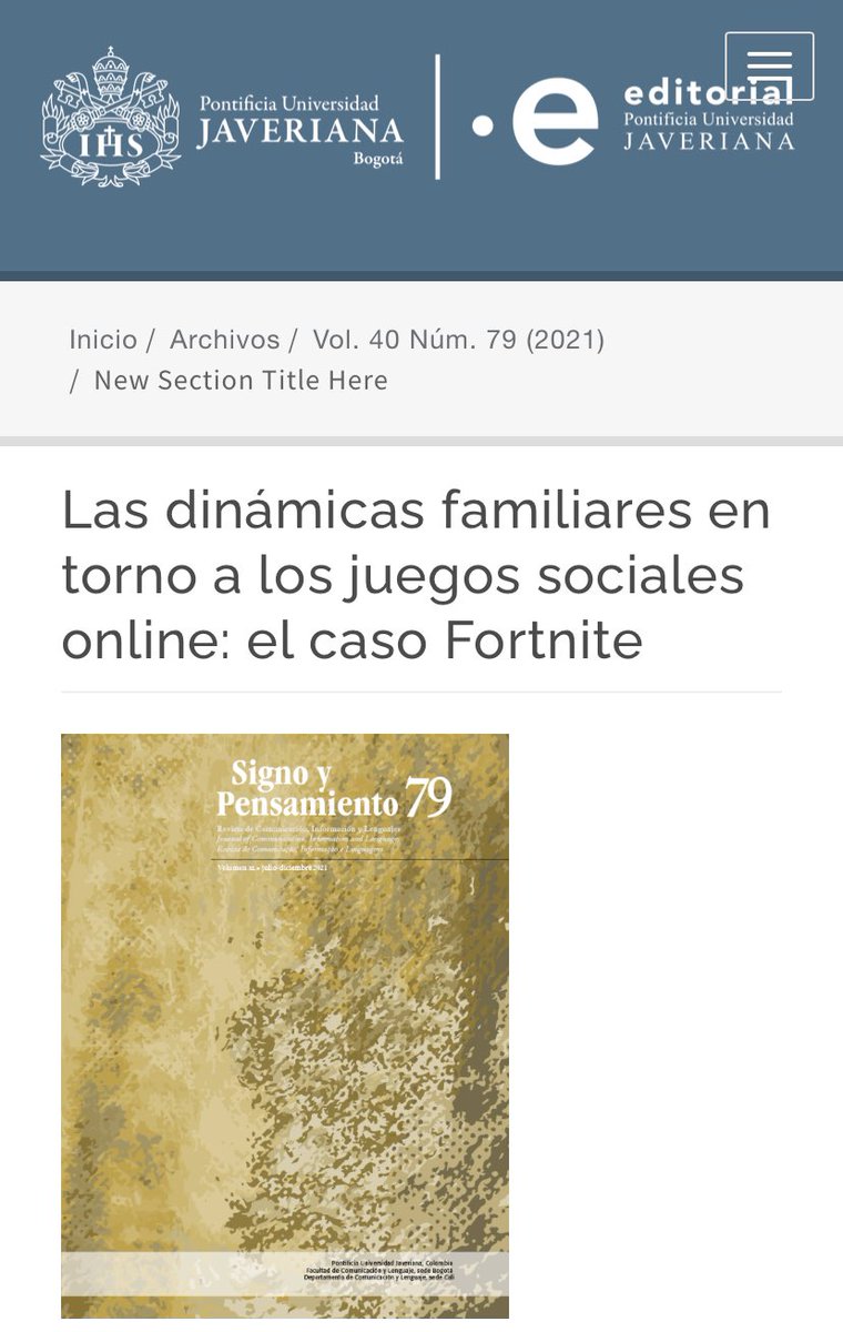 angelitanovoa's tweet photo. Muy contenta porque se acaba de publicar nuestro nuevo artículo sobre los videojuegos sociales en red @FAlbarello @Adriana58866753 @MariangelesCS @victoria_novaro @FranNarbais #mediacionparental #dinámicasfamiliares #fortnite #investigacióncualitativa https://t.co/2JcHMJk6CR https://t.co/kSqrU8TqB2
