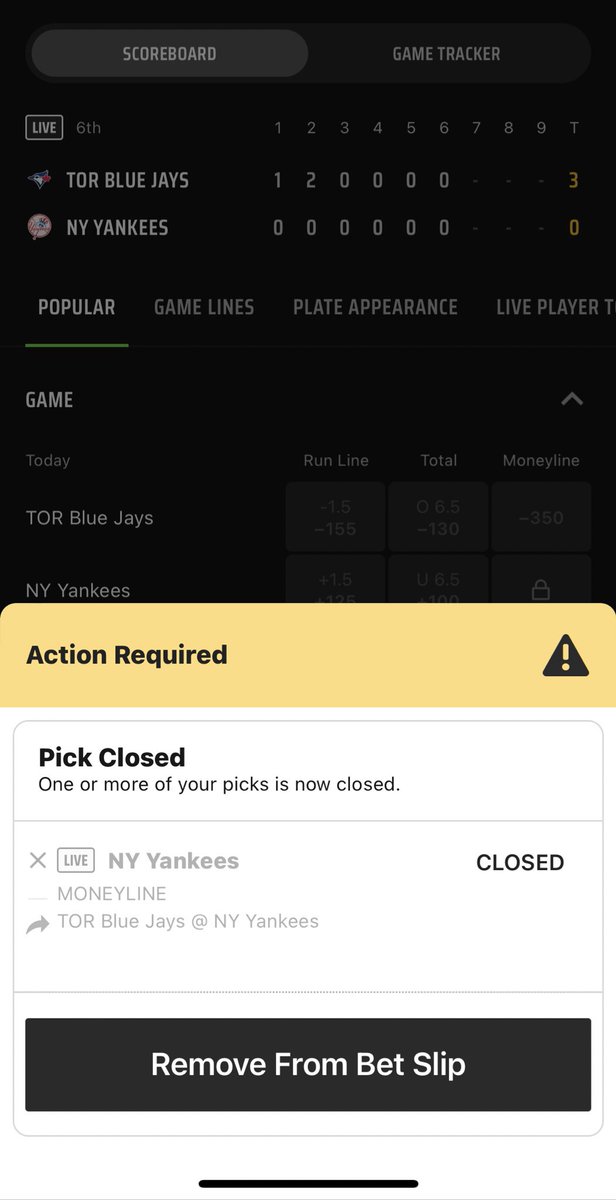 kvnshrmn's tweet photo. Draftkings sucks won’t let me live her the yanks @DraftKings https://t.co/nz4PKY0n3i