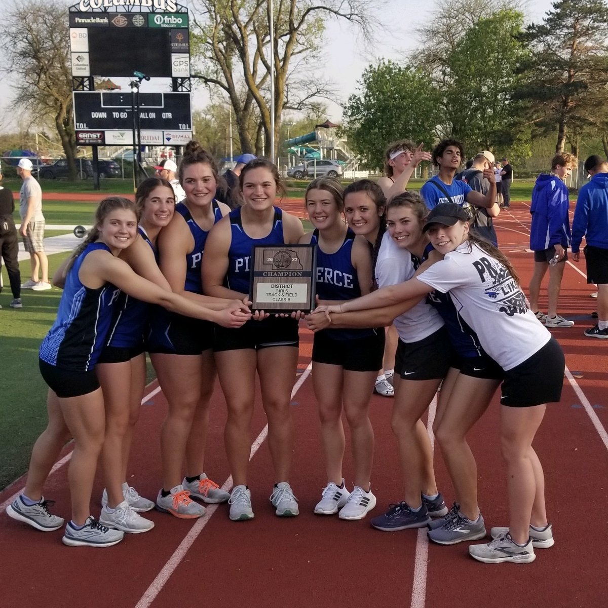 Check out the district track champs! Way to go girls! #piercebluejays
