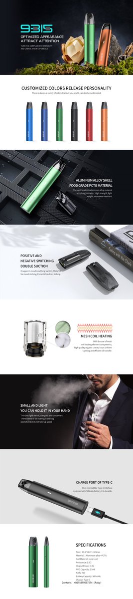 RubyChe48746213's tweet image. #VAPE #Electronic cigarettes #E-cigarettes
60，000 pods were sent on 24th March
90，000 pods were sent on 28th March

Closed/open pod system
500mah-Aluminum alloy-MTL/DTL-TYPE-C
Mesh coil-2.5ml/2.0ml
4 types for you to choose

can put your logo on them.