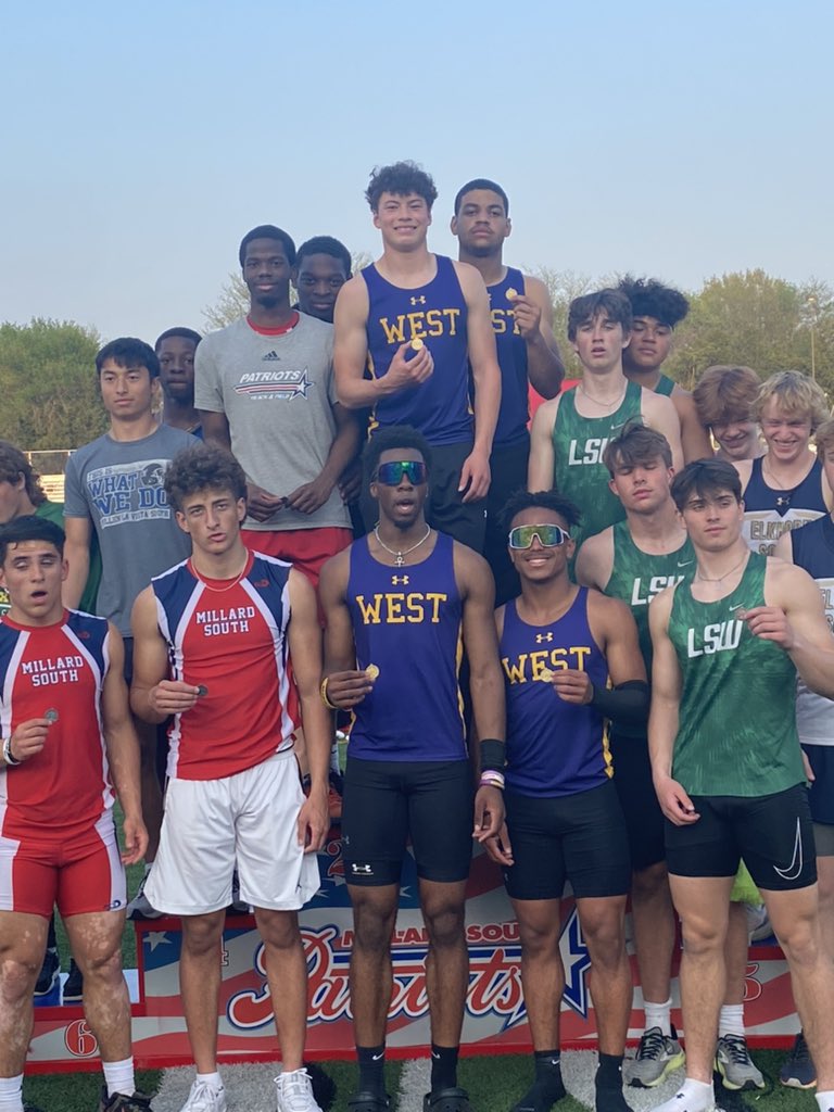 DISTRICT CHAMPIONS!!!! The 4x100 broke the SCHOOL RECORD and are headed to STATE!!!!!