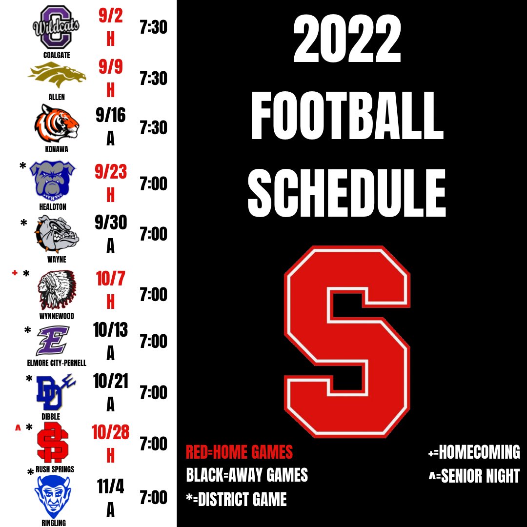 2022 Football Schedule #dawgs 🔴⚫️