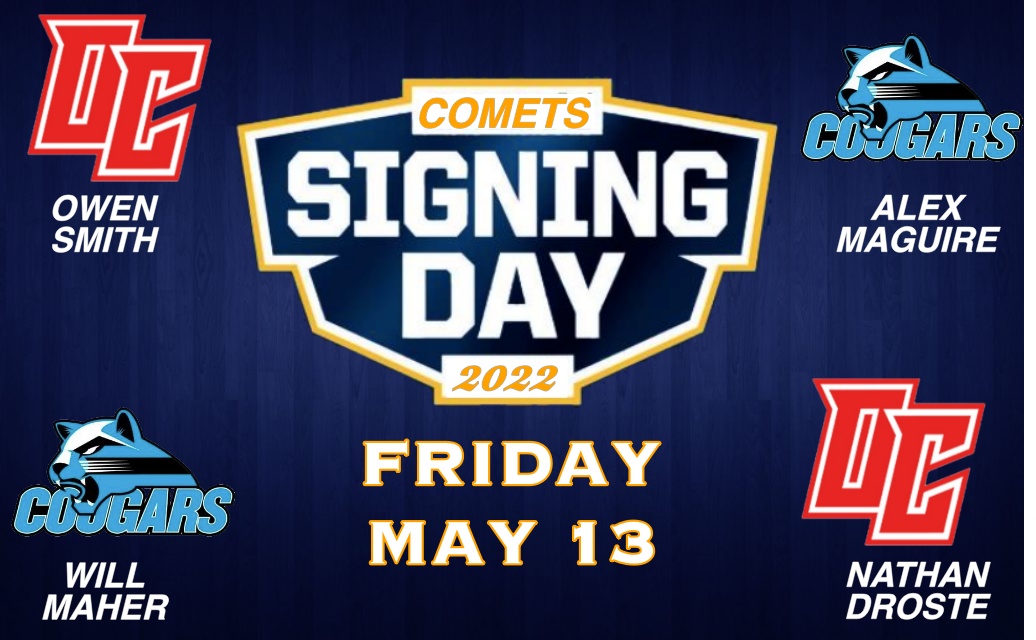 BASEBALLGL's tweet image. Comet Signing Day!

Join us on Facebook LIVE or at Gorman Field for Baseball Signing Day 2022. (approx. 4:30pm)

Owen Smith - Olivet College
Nathan Droste - Olivet College
Alex Maguire - Kalamazoo Valley
Will Maher - Kalamazoo Valley

#proudtobeacomet #signingday2022