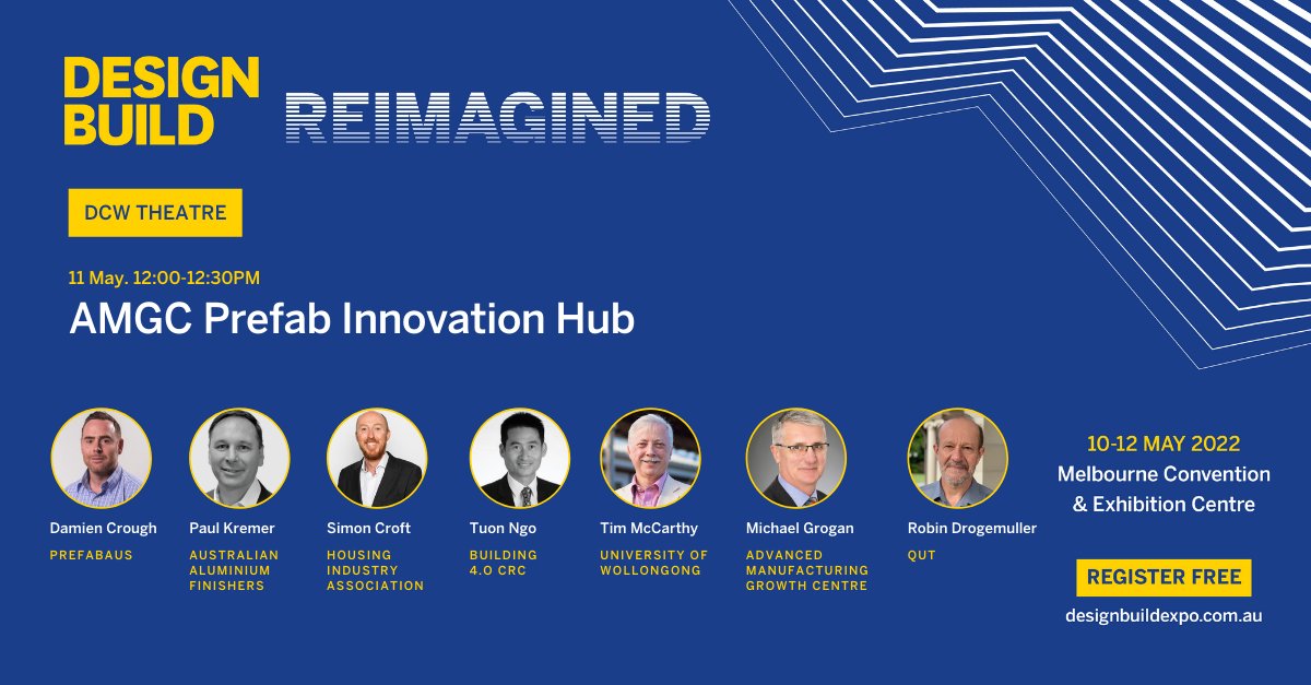 DesignBUILDexpo's tweet photo. We have an impressive line-up of speakers teed-up for our next session on the DCW Theatre! Learn about the new technologies, methods, and products that are helping advance the prefabrication industry - set that reminder for 12PM!

#DesignBUILD #DesignBUILDReimagined https://t.co/JegyVHFLPE