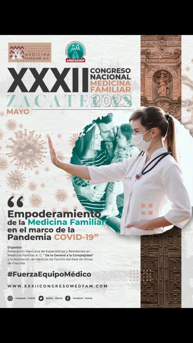 asesorMICE's tweet photo. #Zacatecas sede del XXXII Congreso Nacional de Medicina Familiar, del 25 al 28 de mayo. Bienvenidos!!! @AyuntamientoZac @ZacatecasSectur @IMSSZac @issstezac #medicinafamiliar #congresosyconvenciones #turismodereuniones https://t.co/sCkJWfEHxG https://t.co/D4uqeYBceL