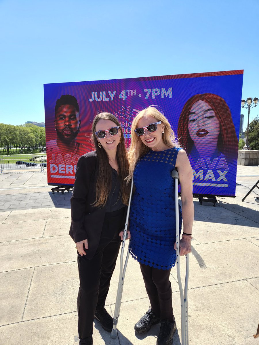 SheilaShowPHL's tweet photo. Some highlights of the "Who's Who" in attendance at today's #WawaWelcomeAmerica press conference at the @philamuseum on the Ben Franklin Parkway. #CelebrateWithUs 🎉 @jasonderulo @AvaMax 
#PartyontheParkway #July4thPhilly 🇺🇸❤️💙 https://t.co/6FnLNvshlm