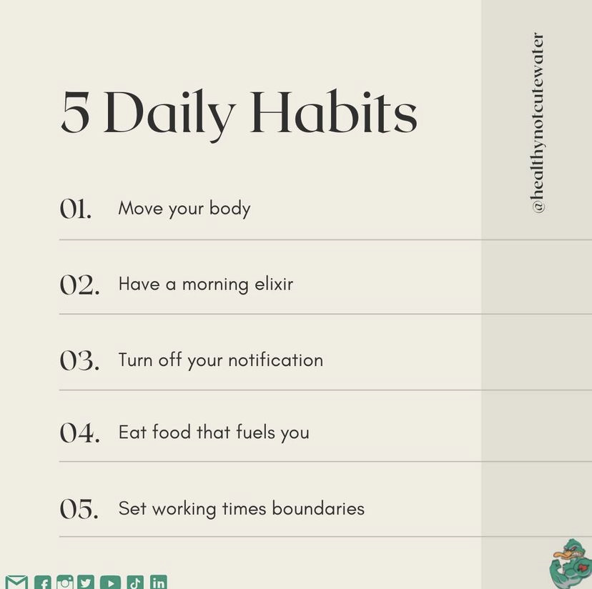Start every day with these 5 healthy habits to take care of your body and mind.

.#healthquotes #healthquote #healthfacts #healthfact #healthyfacts #healthytips #healthtip #healthtips #healthylifestyletips #wellnesslife #healthyfoodtips #healthyfoodfacts #healthtipsoftheday