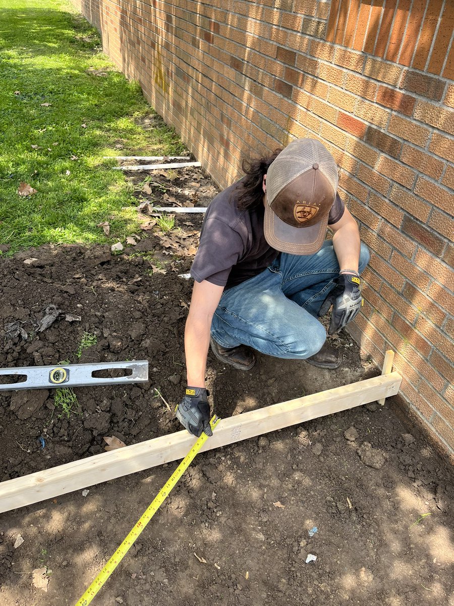 randyengland80's tweet photo. Paver area is ready for sand and pavers.  No more mud around the SIA vegetable stand or food pantry.  #FJSHSDayOfService https://t.co/hgQcsvXXeg