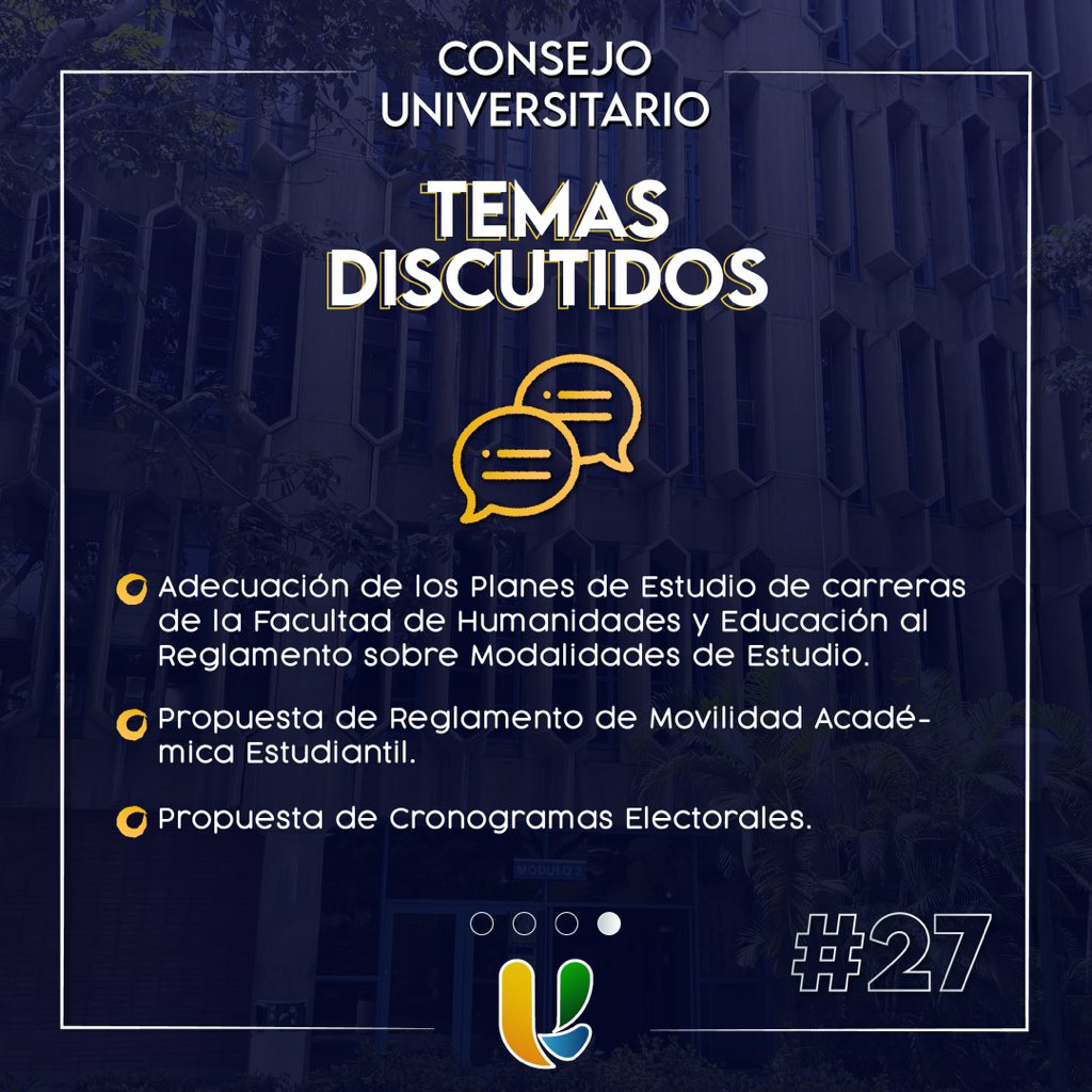 Hoy se llevó a cabo nuestra vigesimoséptima sesión del Consejo Universitario #UCAB.🔰

En la misma se discutieron 8 solicitudes estudiantiles, así como otros temas de interés para la comunidad universitaria.📚

Puedes conocer más en esta publicación.👀