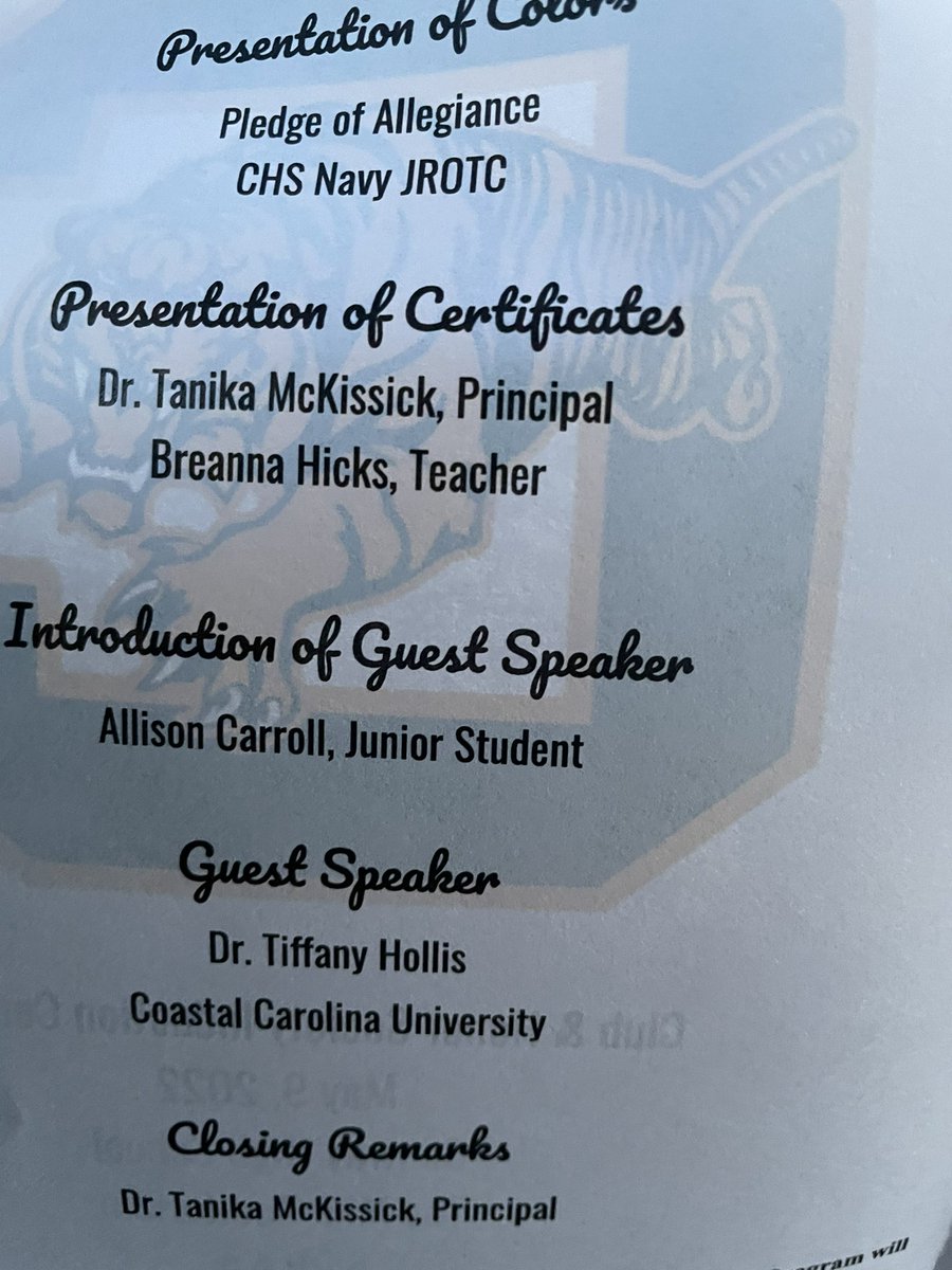 DrTiffanyHolli1's tweet photo. Tonight I had the opportunity to be the guest speaker at the National Honor Society induction at Conway High School. #nationalhonorssociety #conwayhigh #tigers #roar #nhs #perfectyourroar #eyeofthetiger #drhollis #riseupandroar #riseupandsoar #possibilitymodel https://t.co/K7vIMendP8