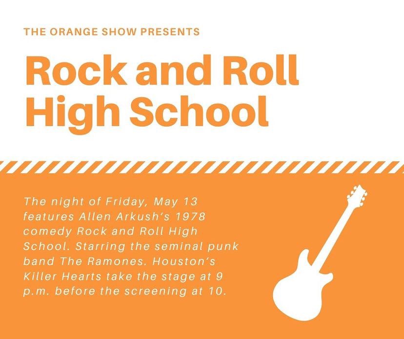 Come join us this Friday, May 13th, for a movie night! We will be screening Allen Arkush’s Rock and Roll High School. Just in time to celebrate the end of the school year! 🥳🎸 #HISD #summer #houston #rocknroll