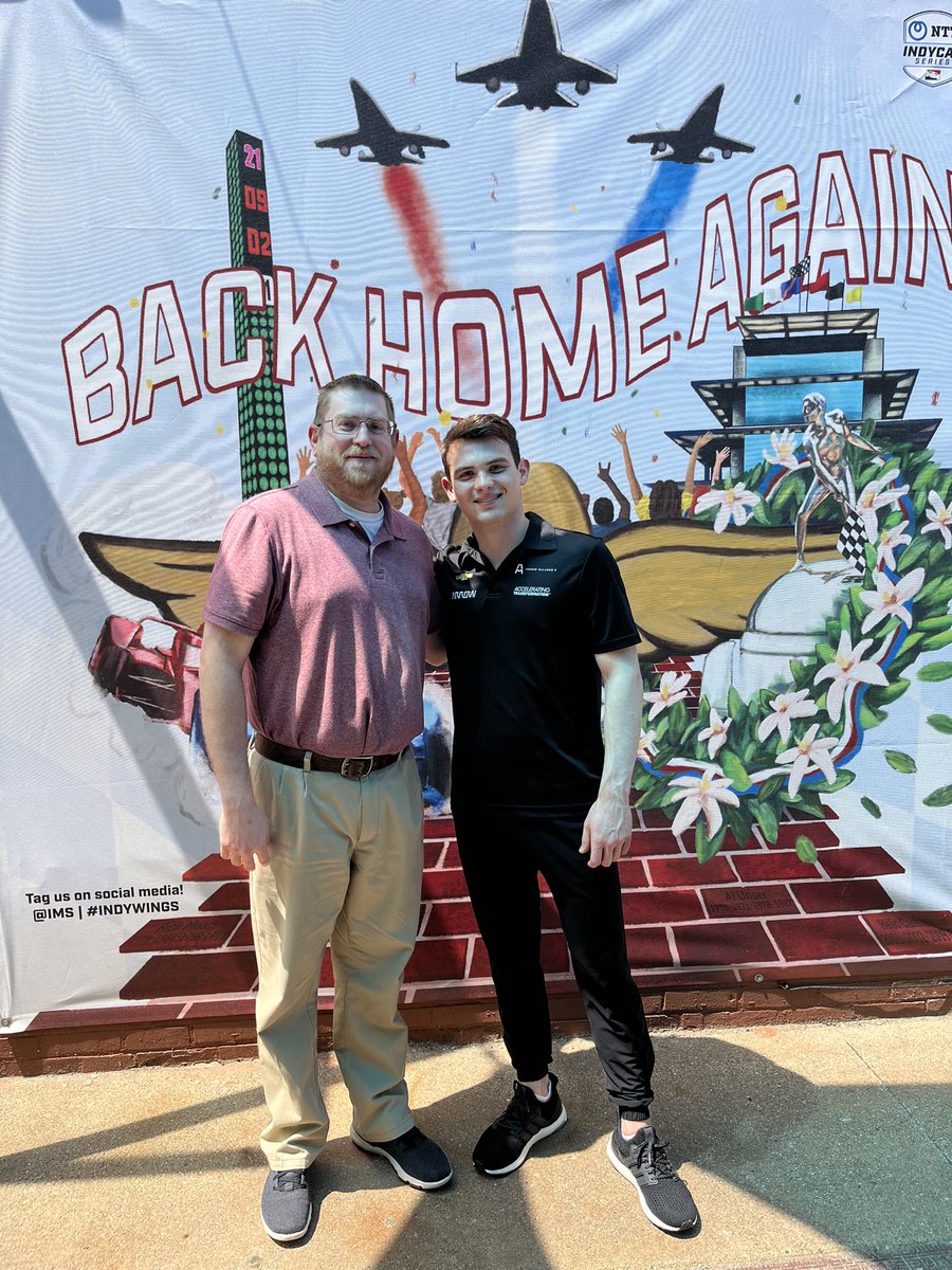 BobHerrington's tweet photo. You never know what your day will bring you. Today, I got to meet @IndyCar Driver @PatricioOWard at our #IndyWings banner in downtown Noblesville. Down to Earth and very nice, earned new fans by just being himself. Good luck in Saturdayβs race & throughout May at @IMS Pato! https://t.co/4XBs0lbHq1
