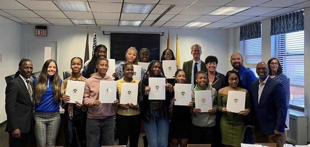 EwingHighGBB's tweet photo. A special thanks to the Ewing Board of Education, the Ewing Township Council, & the Mercer County Commissioners for celebrating our amazing season and accolades. A huge thank you to the POAC Autism Walk for allowing us to volunteer for such an amazing event! #EwingPride https://t.co/HdXG4dAaG5