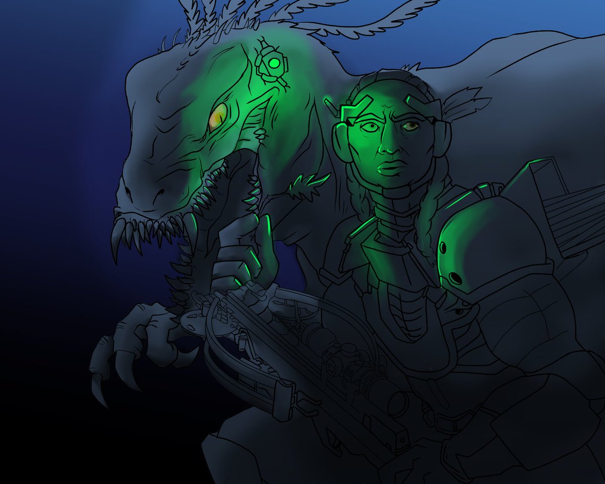 roraillustrati1's tweet photo. @2nd_Extinction
๐Last one I swear.
Fan character named Coldstone, has a mind control attachment that uplinks to allow him command over a raptor named Lucy.
#secondextinction #2ndextinction #raptor #velociraptor #dinosaur #dinosaurart #artistontwitter https://t.co/aaYYWVe7DE