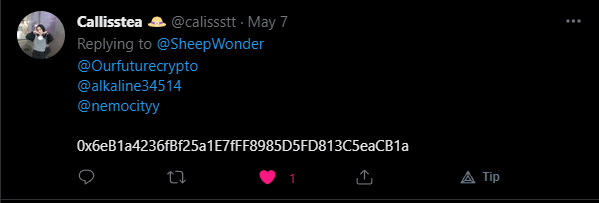 SheepWonder's tweet photo. Congratulations @calissstt for winning our first twitter giveaway.. We will be sending the NFT shortly.. https://t.co/QAlaGpmdta