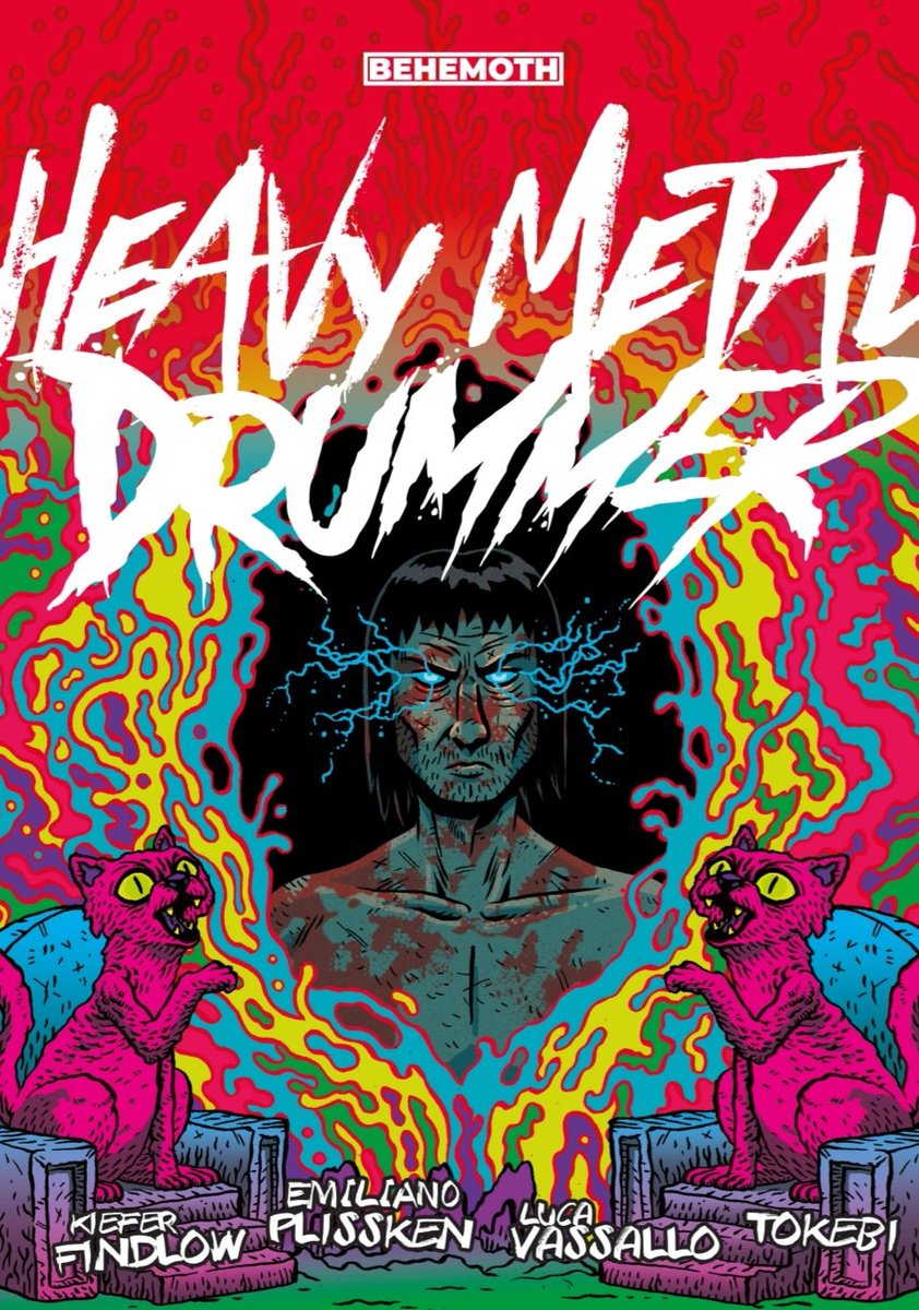 opposite_number's tweet photo. The Devil in the black truck returns tomorrow in #Heavymetaldrummer Issue 4! Some of my favourite covers on this one!

#allhailbehemoth #indiecomics
#NCBD #horrorcomics #PsychedelicArt https://t.co/JfLTQQdjOU