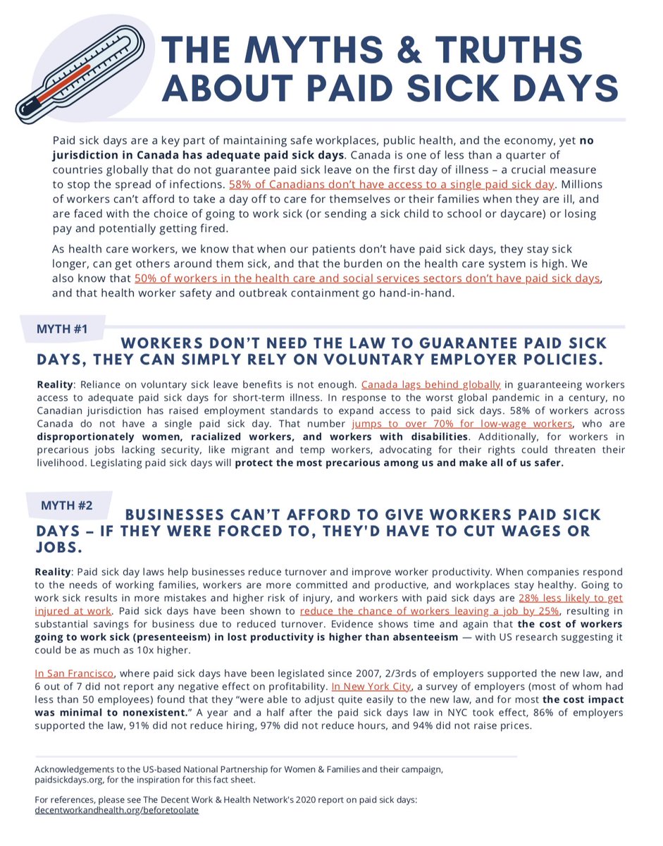 WynneBaker's tweet photo. Hey fellow canvassers! Here are some awesome resources from @fairwagesnow and @DecentWorkHlth around myth-busting min wage and paid sick days BS! Print them out and take them with you on your routes!
@OntarioNDP 
#decentworknow #justice4workers #onpoli #paidsickdaysnow #20minwage https://t.co/JbuaBYn29P