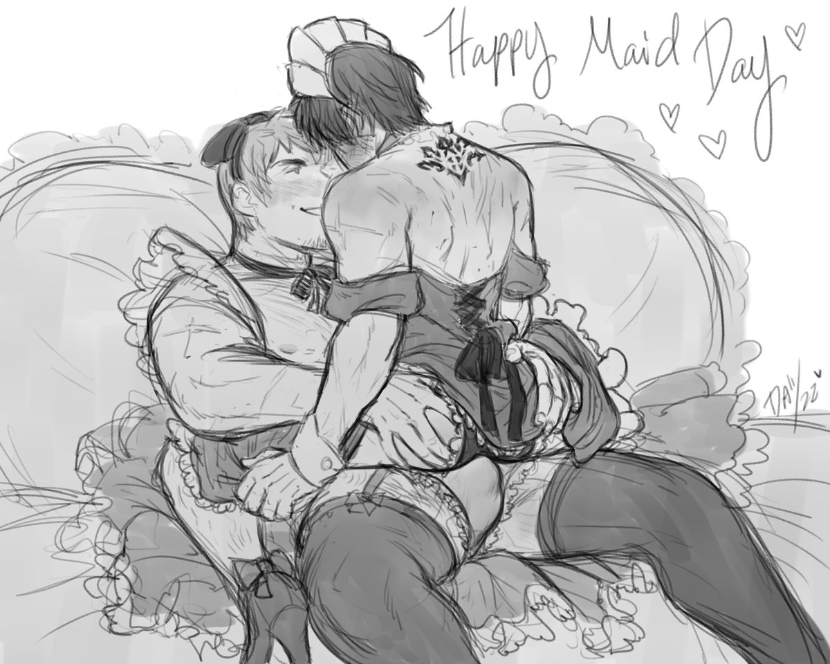 DaggerArcadia's tweet photo. Meteor and Ardbert for ✨Maid Day✨ https://t.co/5lCXFKj6aU