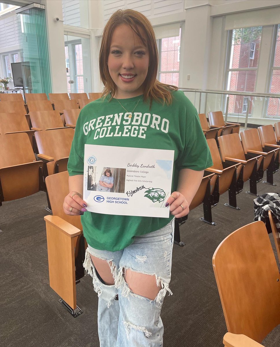 reganlandreth's tweet photo. It’s GISD Fine Arts Signing Day, so I guess it’s time to announce that Berkley Landreth will be attending Greensboro College in North Carolina to pursue her BFA in Musical Theatre! @GeorgetownHS @The512Presents @GISDFineArts https://t.co/x7qXqBNZFE