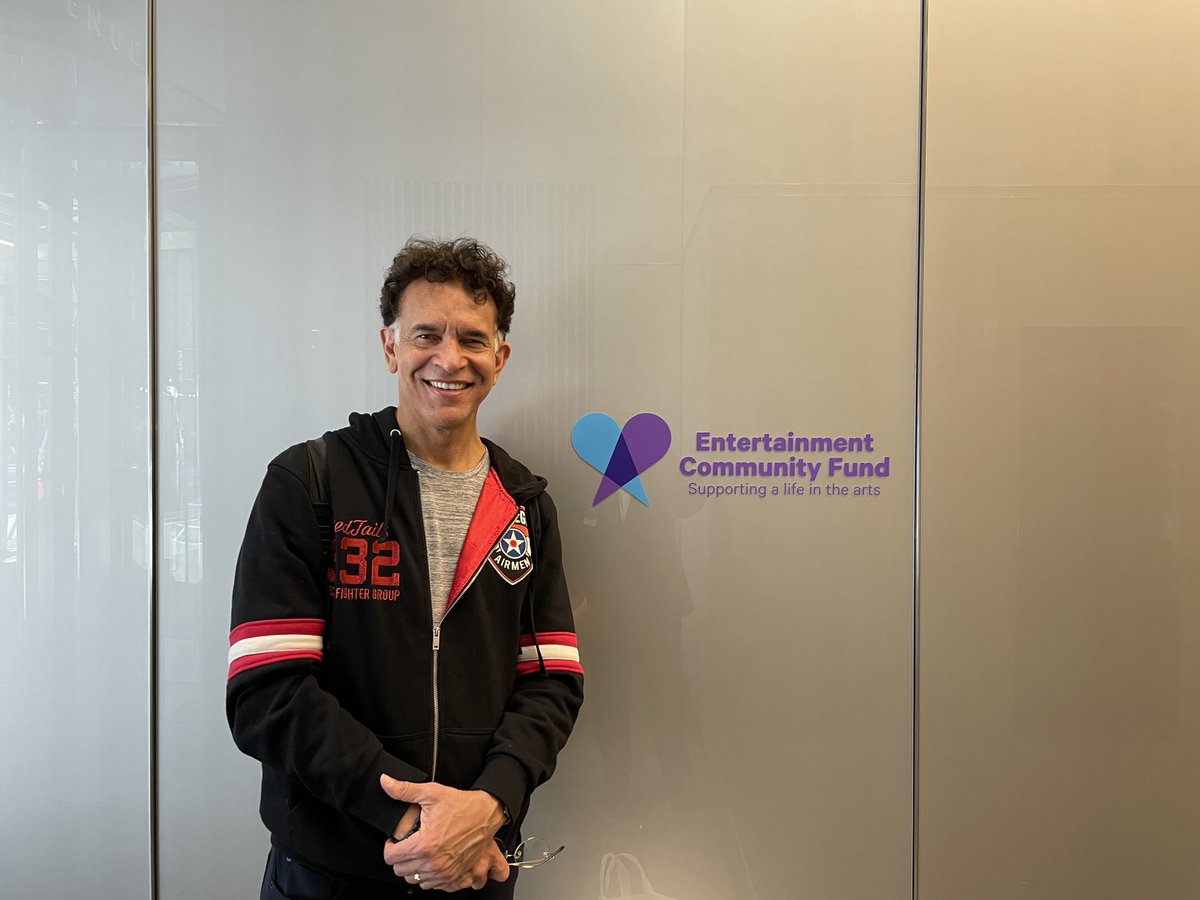 Today by our temporary new logo in   our building on 7th ave in NYC!!