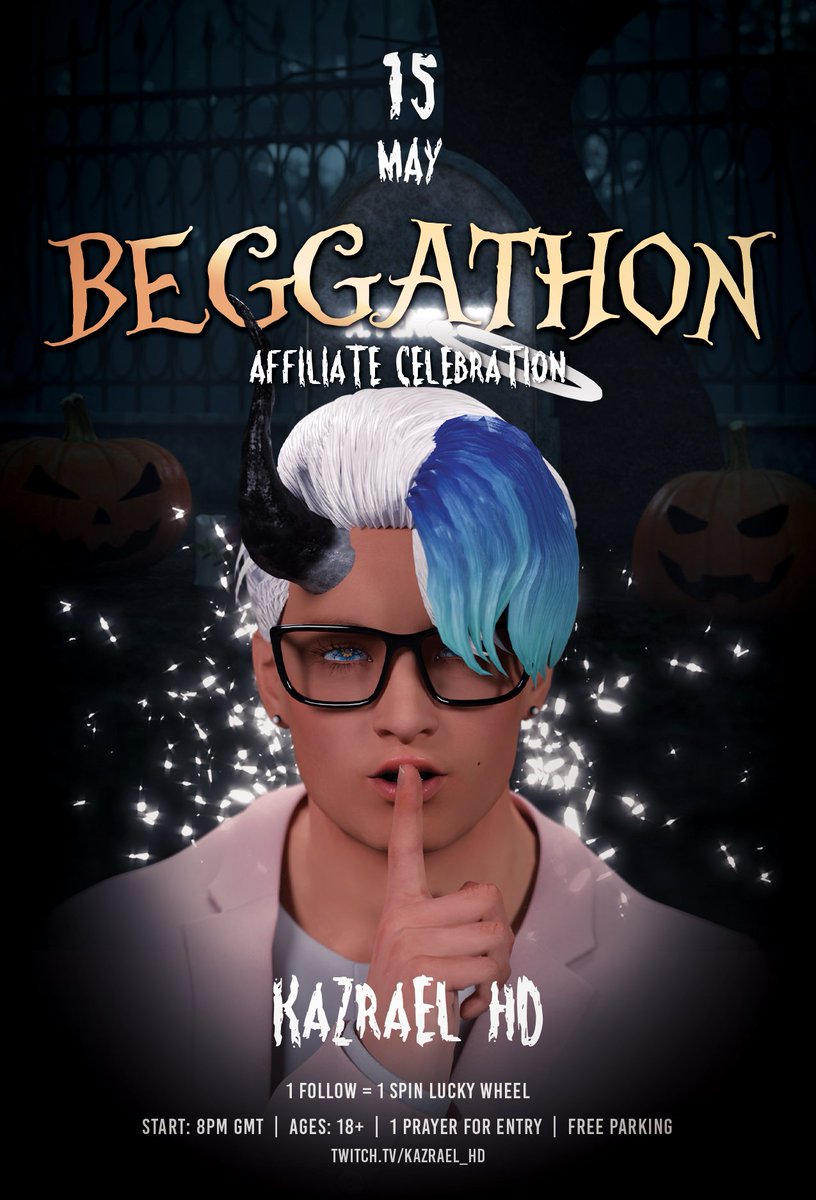 Kazrael_HD's tweet photo. Psssst I'm holding a beggathon this Sunday... don't tell anyone, but it's gonna be awesome.

Will it get spooky? I don't know...
Did I just find a cool halloween font and slapped it on? Maaaaybe.....

twitch tv/kazrael_hd

#Vtuber #beggathon https://t.co/q98SuqLDN7